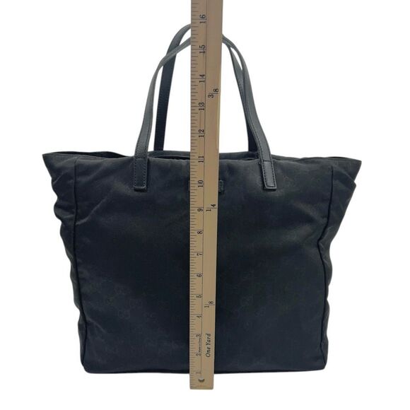 GUCCI Black Authentic GG Monogram Canvas Tote Bag - Picture 11 of 13
